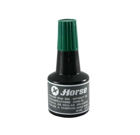 Horse Tinta sin Aceite para Entintar Tampones - Frascos de 30cl - Color Verde