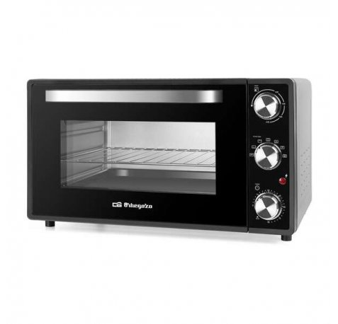 Orbegozo HOT 386 Horno Electrico con Conveccion - Potencia 2000W - Capacidad 38L - Sistema de Calor Superior E Inferior - Luz Interior - Termostato Regulable - Bandeja Recogemigas