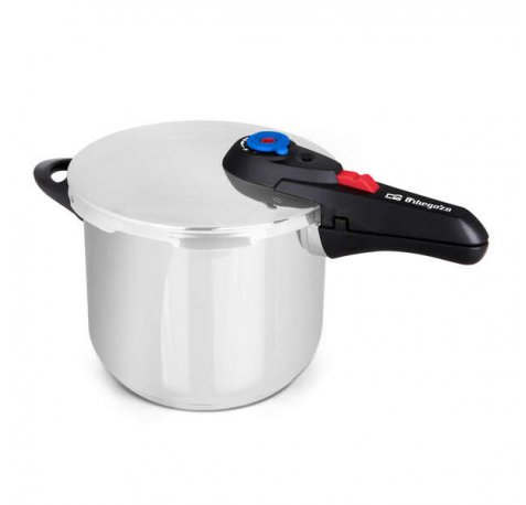 Orbegozo HP 10006 Olla Super Rapida - Capacidad 10 Litros - Cinco Sistemas de Seguridad - Fondo Termo Difusor - Apto para Todo Tipo de Fuegos