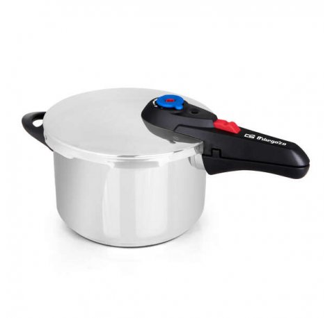 Orbegozo HP 6006 Olla Super Rapida - Capacidad 6 Litros - Cinco Sistemas de Seguridad - Fondo Termo Difusor - Apto para Todo Tipo de Fuegos