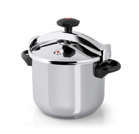 Orbegozo HPL 8070 Olla Clasica a Presion - Capacidad 8 Litros - Triple Seguridad - Regulacion de Presion Interna - Fondo Sandwich - Asas Laterales - Acero Inoxidable 18/10