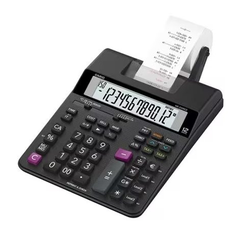 Casio HR-200RCE Calculadora Impresora de Sobremesa 12 Digitos - Impresion en 2 Colores - Funcion de Reimpresion/Impresion Posterior