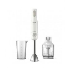 Philips Batidora de Mano - Potencia 650W - Varias Velocidades - Picadora - Vaso Medidor - Cuchillas de Acero Inoxidable - Color Blanco