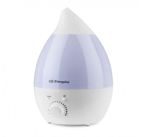 Orbegozo HU 2013 a Humidificador de Vapor Frio - Purifica el Aire - Regula la Humedad y Cuida tu Piel - Luces de Siete Colores para Relajacion - Funcionamiento Silencioso - Tanque de 1.3 L