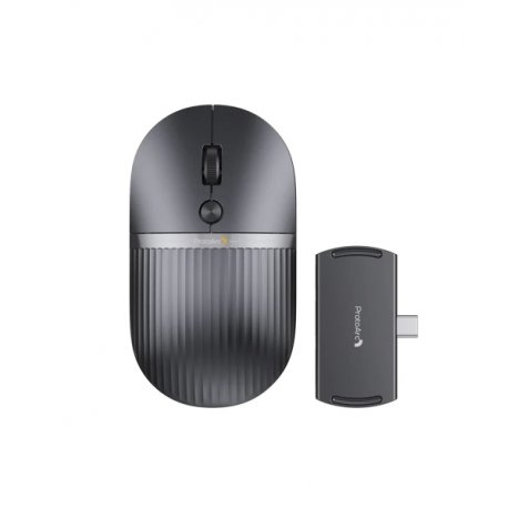 ProtoArc Hubmouse Raton Inalambrico con Hub USB - Bluetooth - 2400dpi - Hub 1x USB-C, 1x USB-A, 1x HDMI - Color Negro