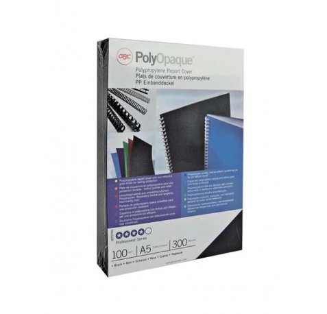 GBC PolyOpaque Paquete de 100 Portadas de Encuadernar A4 - 300 Micras - Color Negro