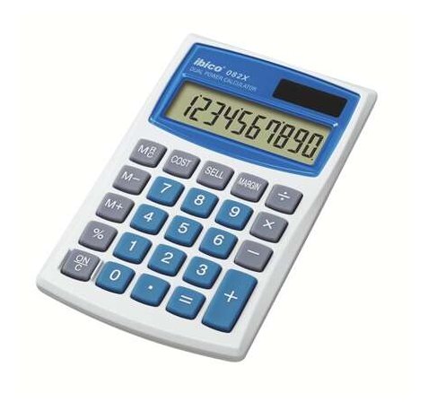 Ibico 082X Calculadora de Bolsillo - Teclas Grandes - Compacta - LCD de 10 Digitos - Funcion Margen de Beneficio