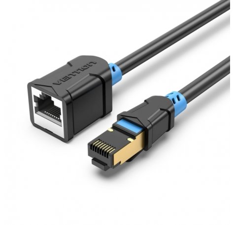 Vention Cable Extensor de Red Cat.6 SFTP - Longitud 5m - Velocidad hasta 1Gbps - 26AWG - Cubierta de PVC - Conectores Chapados en Oro - Doble Blindaje - Color Negro