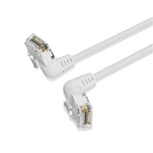 Vention Cable de Red Acodado Cat.6a UTP - Slim - Longitud 3m - Velocidad hasta 10Gbps - 32 AWG - Cubierta de PVC - Cabeza Rotatoria 360Âº - Color Blanco