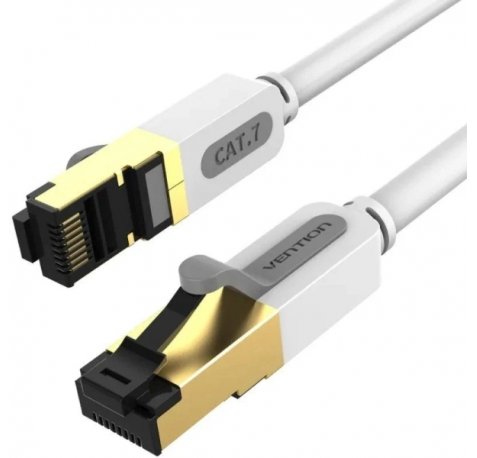 Vention Cable de Red Cat.7 SFTP - Longitud 10m - Velocidad hasta 10Gbps - 28AWG - Cubierta de PVC - Conectores Chapados en Oro - Color Gris