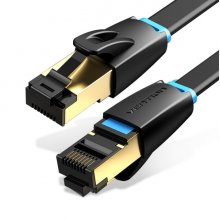 Vention Cable de Red Cat.8 SSTP - Longitud 0.5m - Velocidad hasta 40Gbps - 30AWG - Conectores Chapados en Oro - Color Negro