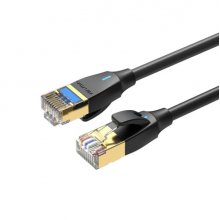 Vention Cable de Red Cat.8 UTP - Longitud 2m - Velocidad hasta 40Gbps - 30AWG - Cubierta de PVC - Blindaje Multicapa - Conectores Chapados en Oro - Color Negro