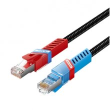 Vention Cable de Red Cat.8 SFTP - Longitud 5m - Velocidad hasta 40Gbps - 26AWG - Color Rojo y Azul