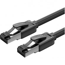 Vention Cable de Red Cat.8 SFTP - Longitud 3m - Velocidad hasta 40Gbps - 28AWG - Blindaje Multicapa - Color Negro
