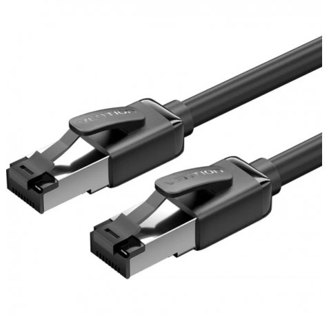 Vention Cable de Red Cat.8 SFTP - Longitud 10m - Velocidad hasta 40Gbps - 28AWG - Blindaje Multicapa - Color Negro