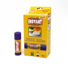 Instant Color Educa Barra de Pegamento 40grs - Apto para Uso Infantil y/o Domestico - Lavable - Sin Disolventes - Color Lila (12 uds)