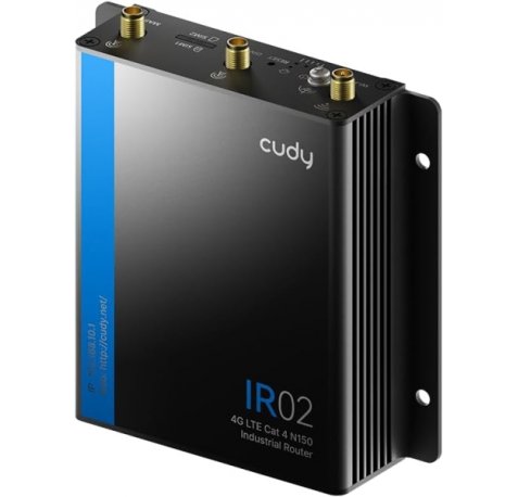 Cudy IR02_EU Router Industrial WiFi N150 4G LTE CAT 4 -  2 Ranuras SIM - 2 Puertos LAN - Montaje en Pared - Color Negro