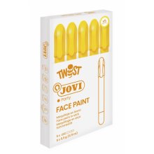 Jovi Twist Stick de Pintura de Cara - Hipoalergenico - Base Agua - Facil Aplicacion - Gran Cobertura - Seca Rapido - Facil de Retirar - sin Parabenos - Color Amarillo (5 uds)