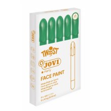Jovi Twist Stick de Pintura de Cara - Hipoalergenico - Base Agua - Facil Aplicacion - Gran Cubricion - Seca Rapido - No Grasoso - Facil de Retirar - Color Verde (5 uds)