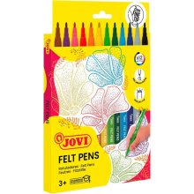 Jovi Felt Pens Estuche de 12 Rotuladores - Punta de 2mm - Amplia Variedad de Tonos - Tinta de Gran Fijacion - Capuchon de Seguridad Ventilado - Colores Surtidos