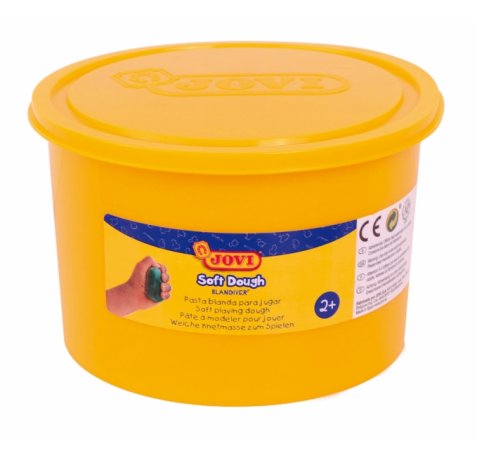 Jovi Soft Dough Blandiver Bote de 460gr - Amarillo. Blanda y Flexible - Facil de Amasar y Moldear - Ideal para Iniciacion al Modelaje - Fomenta Creatividad y Motricidad Fina - Color Amarillo
