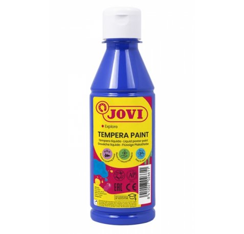 Jovi Tempera Paint Tempera Liquida - Base Agua - Lista para Usar - Alto Poder Cubriente - Secado Rapido - Excelente Rendimiento - Facil Aplicación - Color Azul