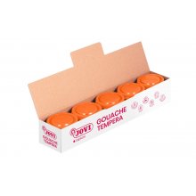 Jovi Bote de Tempera Escolar - 35ml - Colores Mezclables - para Papel, Cartulina, Madera, Tela, Pasta de Modelar y Fango - Uso con Pincel, Rodillo o Espatula - Color Naranja (5 uds)