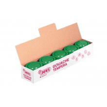 Jovi Bote de Tempera Escolar - 35ml - Colores Mezclables - para Papel, Cartulina, Madera, Tela, Pasta de Modelar y Fango - Uso con Pincel, Rodillo o Espatula - Color Verde (5 uds)