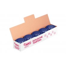 Jovi Bote de Tempera Escolar - 35ml - Colores Mezclables - para Papel, Cartulina, Madera, Tela, Pasta de Modelar y Fango - Uso con Pincel, Rodillo o Espatula - Color Azul (5 uds)