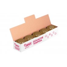 Jovi Bote de Tempera Escolar - 35ml - Colores Mezclables - para Papel, Cartulina, Madera, Tela, Pasta de Modelar y Fango - Uso con Pincel, Rodillo o Espatula - Color Marrón (5 uds)