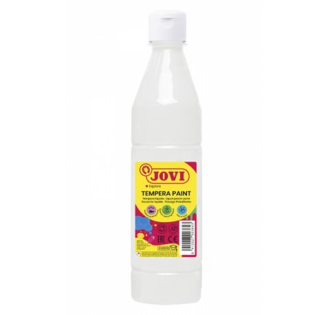 Jovi Tempera Paint Tempera Liquida - Base Agua - Lista para Usar - Alto Poder Cubriente - Secado Rapido - Excelente Fluidez - Adherencia en Multiples Superficies - Color Blanco