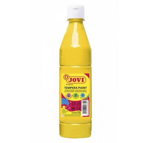 Jovi Tempera Paint Tempera Liquida 500ml - Base Agua - Lista para Usar - Alto Poder Cubriente - Secado Rapido - Facil Aplicacion - Excelente Adherencia - Color Amarillo