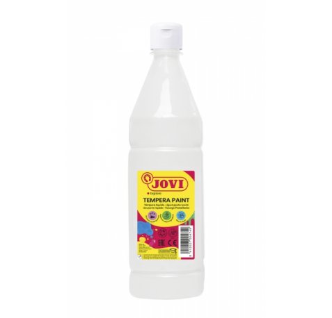 Jovi Tempera Paint Tempera Liquida 500ml - Base Agua - Lista para Usar - Alto Poder Cubriente - Secado Rapido - Excelente Fluidez - Adherencia en Multiples Superficies - Color Blanco