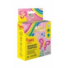 Jovi Glitter Gouache Estuche de 4 Botes de Tempera 35ml - Tempera Liquida Base Agua - Particulas de Purpurina - Excelente Rendimiento - Secado Rapido - Facil Aplicacion  - Color Surtido