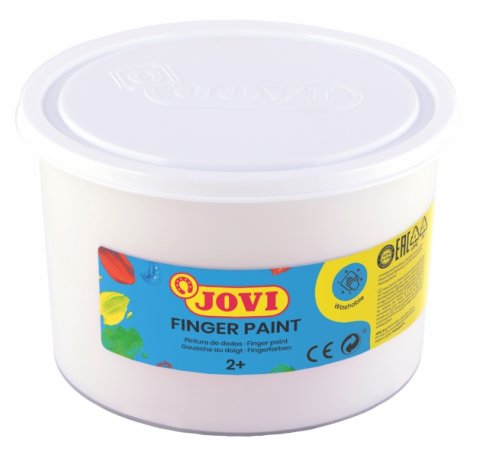 Jovi Finger Paint Bote de 500ml Pintura de Dedos - Ingredientes Naturales - Colores Mezclables - Textura Gelatinosa - Lavable - Color Blanco