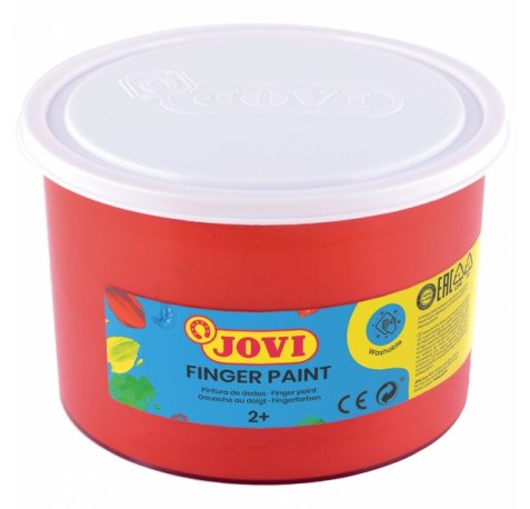 Jovi Finger Paint Bote de 500ml Pintura de Dedos - Ingredientes Naturales - Colores Mezclables - Textura Gelatinosa - Lavable - Color Rojo