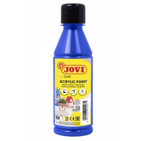 Jovi Jovidecor Acryl Pintura Acrilica - Acabado Satinado - Alto Poder Cubriente - Facil Aplicacion - Resistente al Agua y Jabon - Color Azul