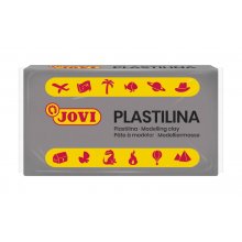 Jovi Caja de 30 Pastillas de Plastilina 50gr - Pasta Vegetal - No Endurece - sin Gluten - Inocua - Facil de Moldear - Ideal para Volumen y Moldes - Color Gris