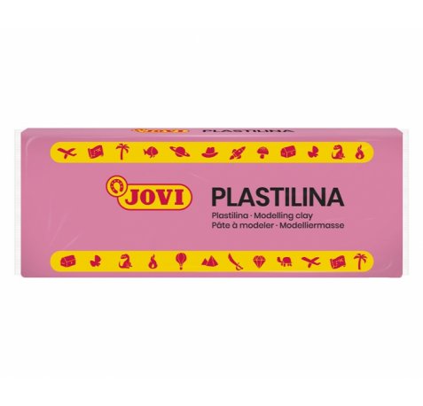 Jovi Caja de 15 Pastillas de Plastilina 150gr - Pasta Vegetal - No Endurece - sin Gluten - Inocua - Facil de Moldear - Ideal para Volumen y Moldes - Color Rosa