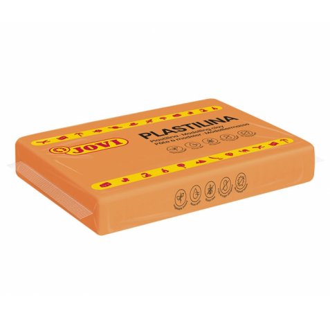 Jovi Caja de 15 Pastillas de Plastilina 350gr - 100% Vegetal - No Se Seca - sin Gluten - Facil de Moldear - Inocua y No Toxica - Color Naranja