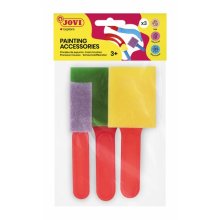 Jovi Painting Accessories Pack de 3 Pinceles de Espuma - Tamaños Diferentes - Especiales para Pintura de Dedos - Faciles de Limpiar con Agua y Jabon - Color Varios