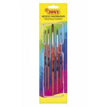 Jovi Artistic Paintbrushes Blister con 5 Pinceles Redondos - Pelo Natural - Mango de Madera - Calibre 00 al 12 - Punta Redonda - Pelo Suave - Color Varios Jovi Artistic Paintbrushes Blister con 5 Pinceles Redondos - Pelo Natural - Mango de Madera - Calibre 00 al 12 - Punta Redonda - Pelo Suave - Color Varios