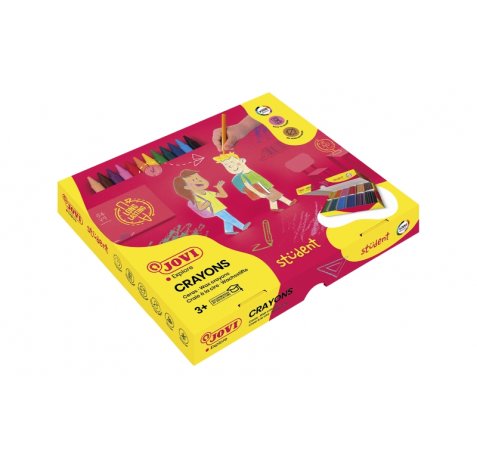 Jovi Crayons Student Caja de 300 Ceras Plasticas - Muy Resistentes - Acabado Brillante - Colores Mezclables - No Huelen Ni Manchan - Gran Duracion - Color Surtido