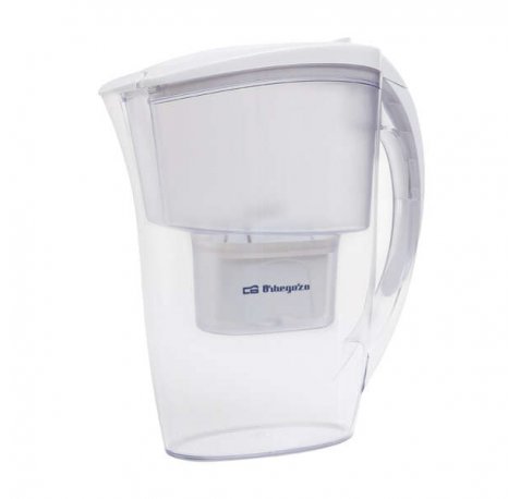Orbegozo JR 3025 Jarra Purificadora de Agua - Tres Cartuchos Filtrantes - Capacidad Total de 2.4 Litros - Indicador de Vida del Filtro - Diseño Ergonomico y Practico
