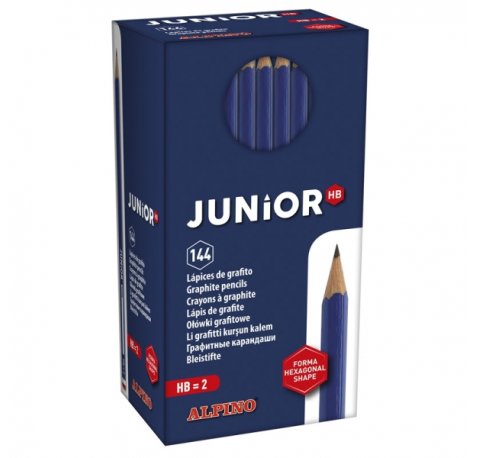 Alpino Junior Pack de 144 Lapices de Grafito HB con Cabecilla - Espacio para el Nombre