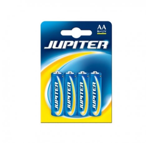 Jupiter Pack de 4 Pilas Salinas R06 AA - Pilas Salinas para Aparatos de Bajo Consumo