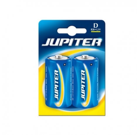 Jupiter Pack de 2 Pilas Salinas D R20 - Pilas Salinas para Aparatos de Bajo Consumo