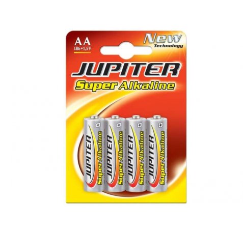 Jupiter Pack de 4 LR6 Pila Alcalina - Alta Tecnologia - Fiabilidad - Elevado Rendimiento - Maximas Prestaciones - Seguras y No Contaminantes - Color Varios