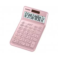 Casio JW-200SC Calculadora de Sobremesa - Pantalla LCD de 12 Digitos Inclinacion Ajustable - Alimentacion Solar y Pilas - Color Rosa