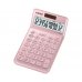Casio JW-200SC Calculadora de Sobremesa - Pantalla LCD de 12 Digitos Inclinacion Ajustable - Alimentacion Solar y Pilas - Color Rosa